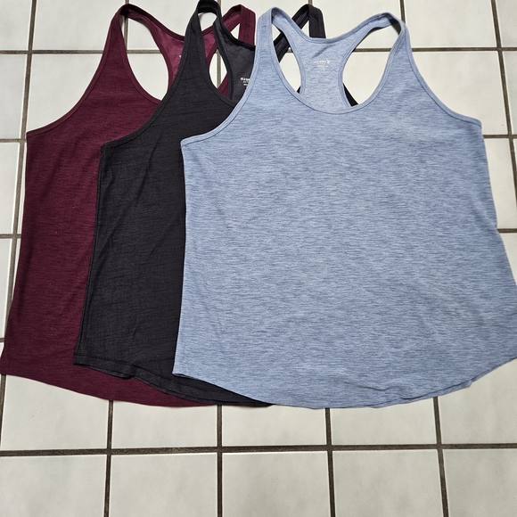 Set of 3! Old Navy Racerback Tank Tops - Light Blue, Black, Burgundy size L tall - Picture 1 of 3